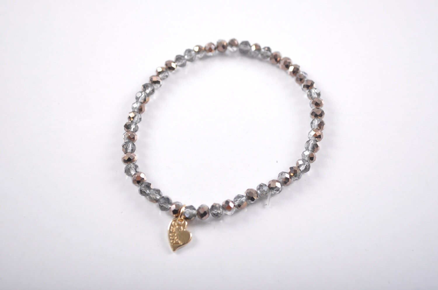 Kralen armband | Bruin-Zilver