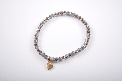 Kralen armband | Bruin-Zilver