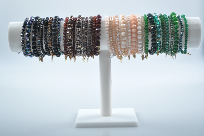 Kralen armband | Bruin-Zilver