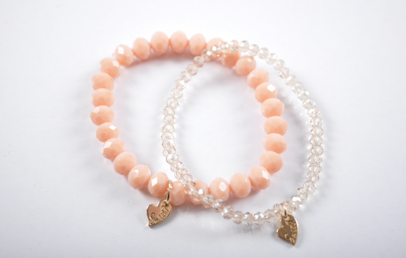 Kralen armband | Zalmroos