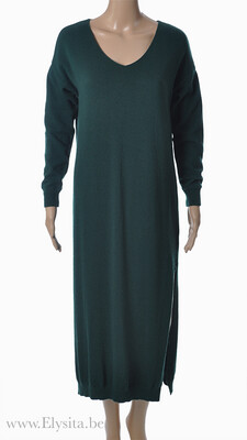 Fijngebreide lange jurk | Groen