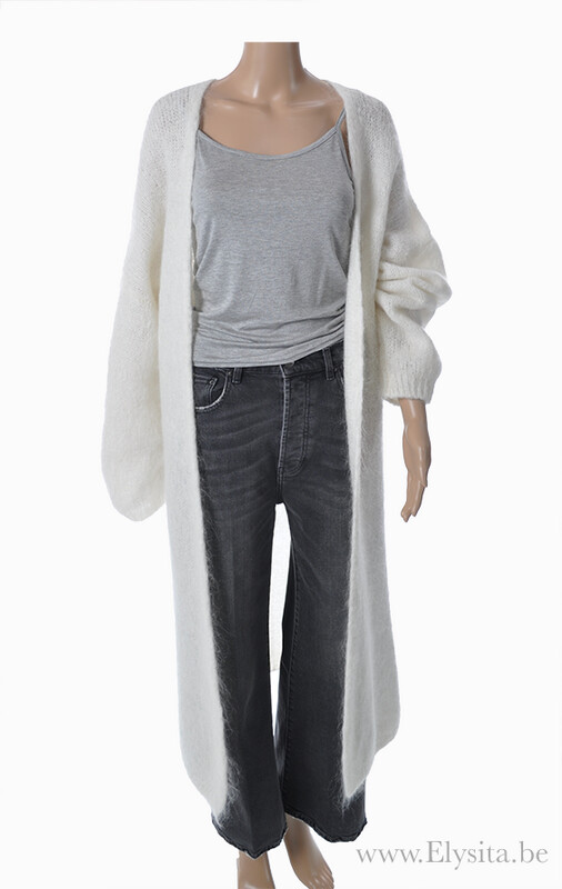 Lange Mohairmix Cardigan | Wit