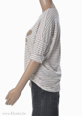 T-shirt Smile | Beige-Wit