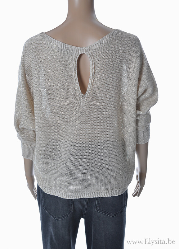 Trui met rugdetail | Beige