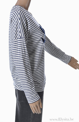 T-shirt Smile | Blauw-Wit