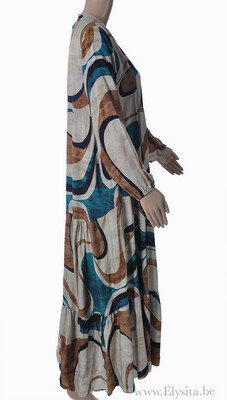 Losvallende jurk met print