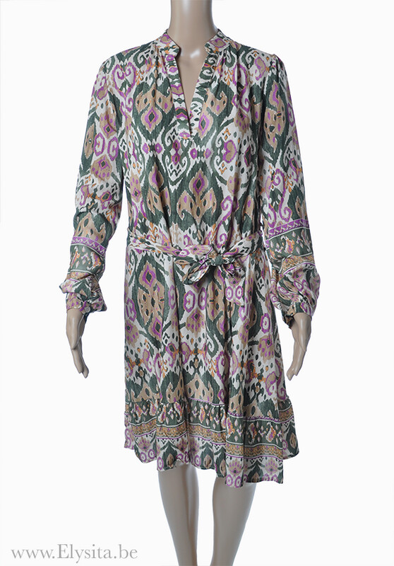 Korte jurk met striklint | Meerkleurig