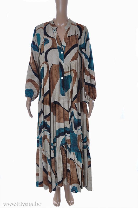 Losvallende jurk met print