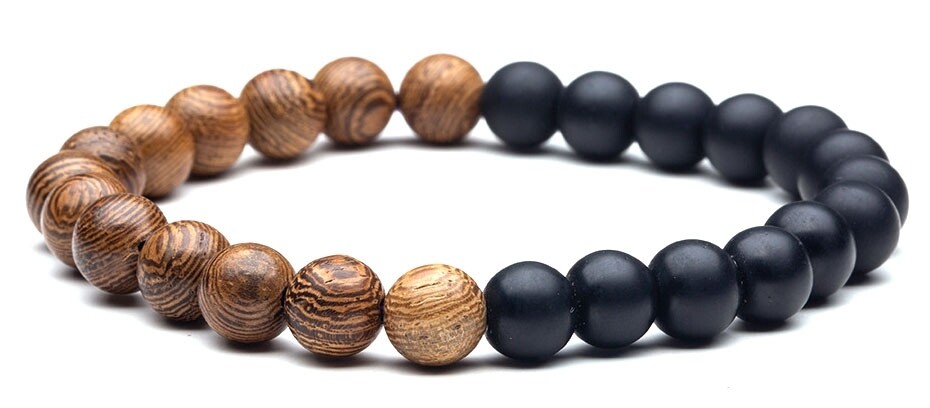 Armband natuursteen | Hout Mat, Materiaal: Hout | Mat