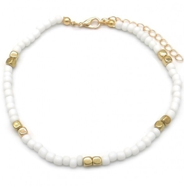 Enkelbandje beads | Wit
