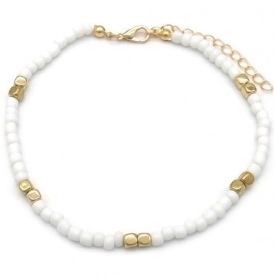 Enkelbandje beads | Wit