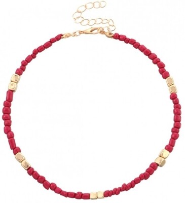 Enkelbandje beads | Bordeaux