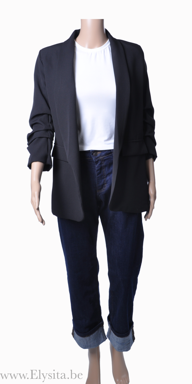 Blazer driekwart mouwen | Zwart