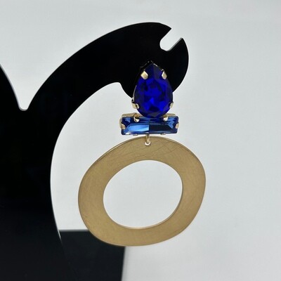 Oorbellen | Goud - Marineblauw