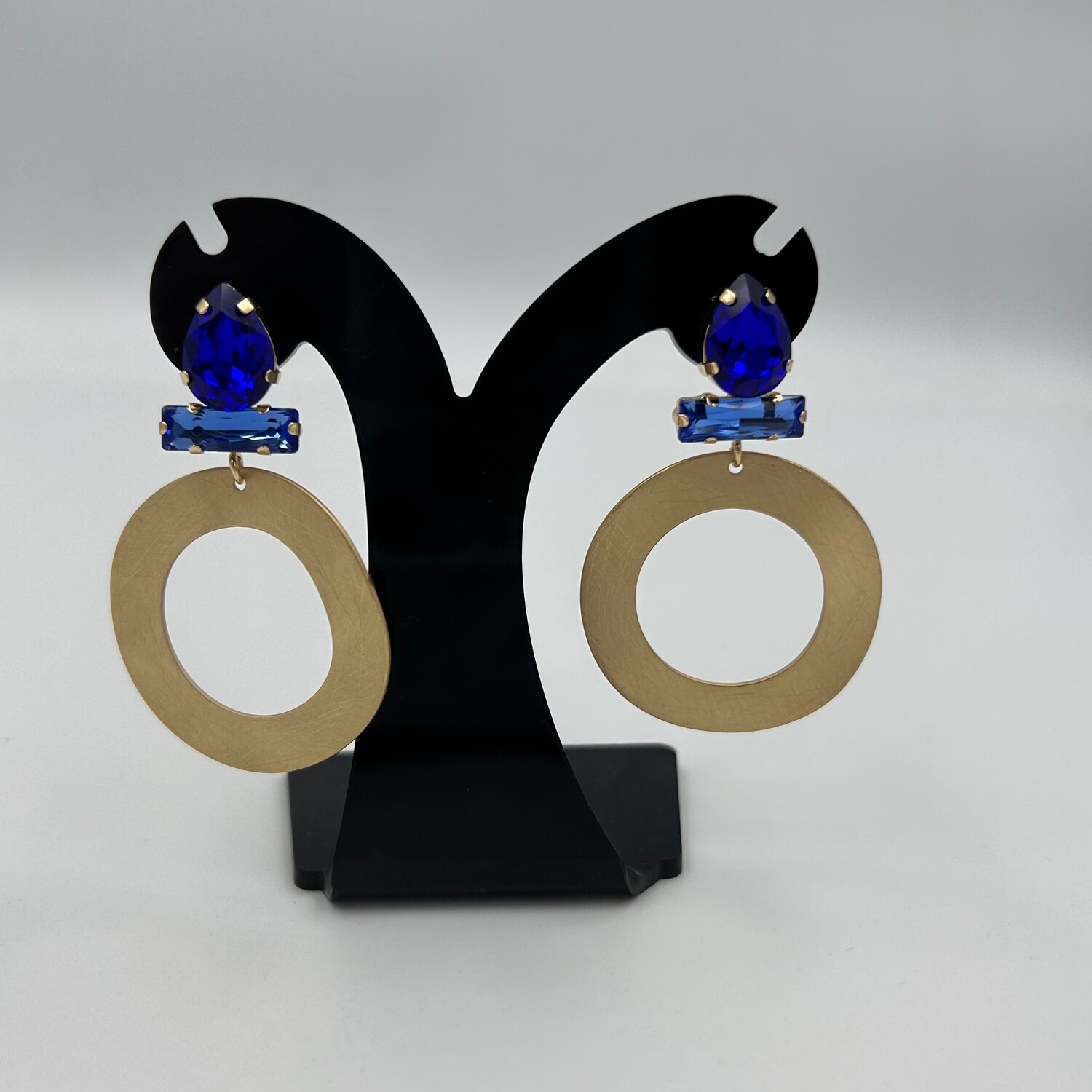 Oorbellen | Goud - Marineblauw