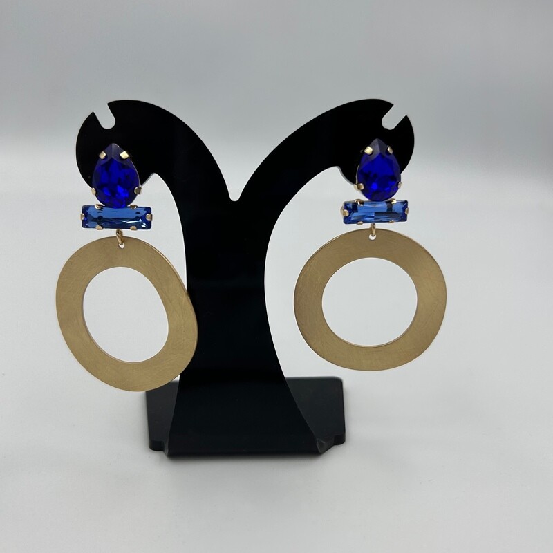 Oorbellen | Goud - Marineblauw