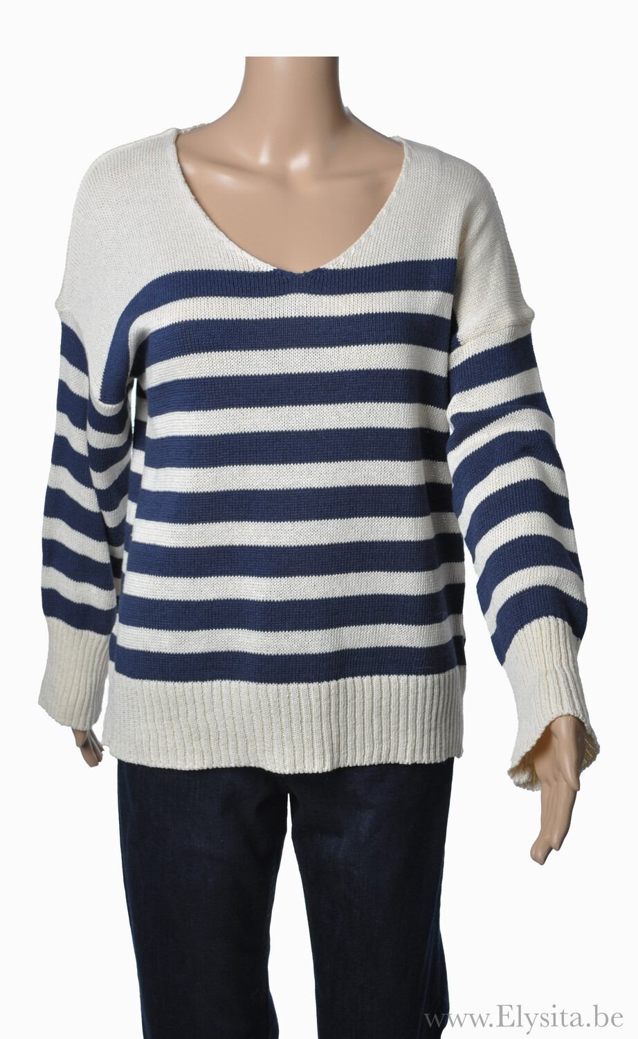 Gestreepte Trui V-hals