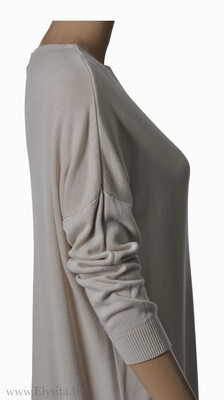 Fijngebreide lange jurk | Beige