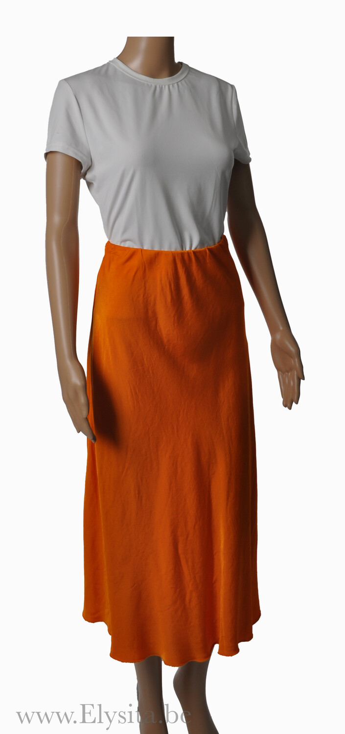 Satijnen rok | Oranje