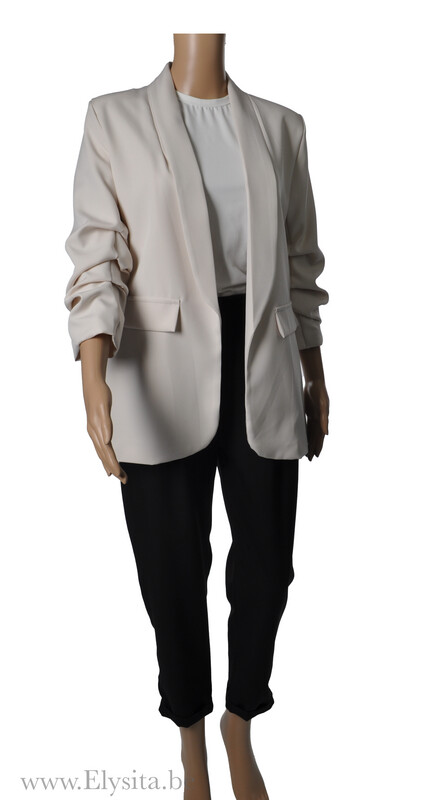 Blazer driekwart mouwen | Beige