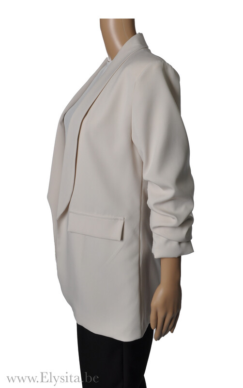 Blazer driekwart mouwen | Beige
