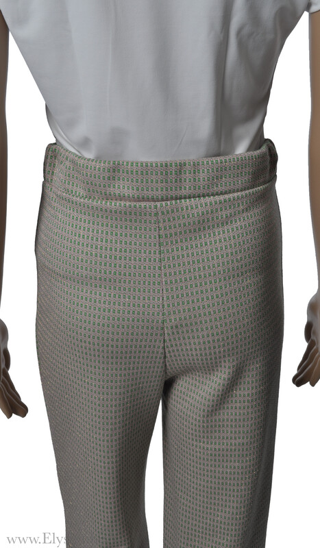 Broek met retro print | Groen