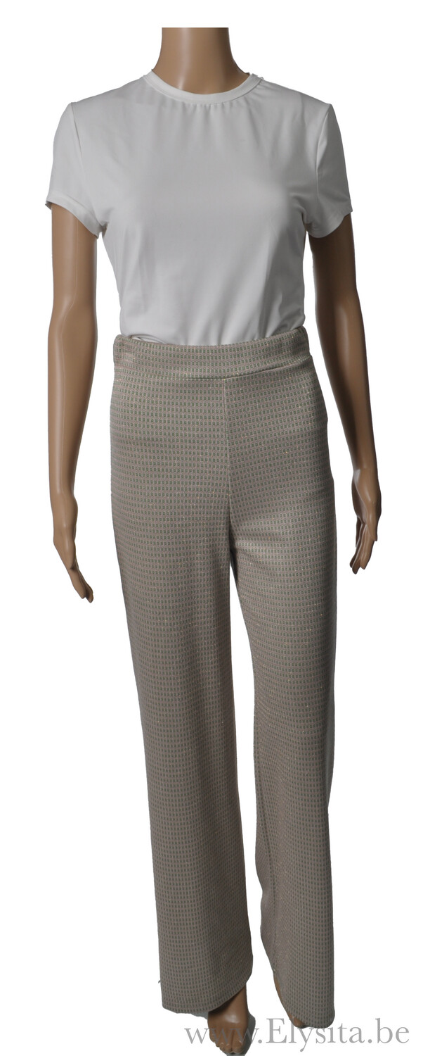 Broek met retro print | Groen