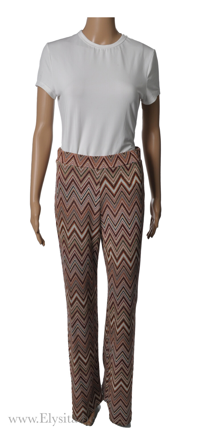 Broek met Retro Print | Bruin