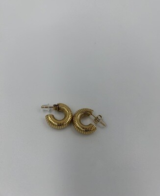 Goudkleurig Oorbellen met ribbels