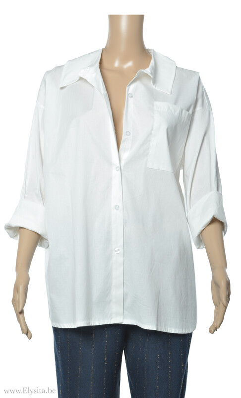 Oversized Hemd met rugdetail / Wit