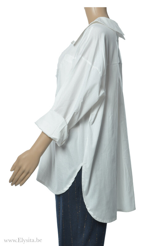 Oversized Hemd met rugdetail / Wit