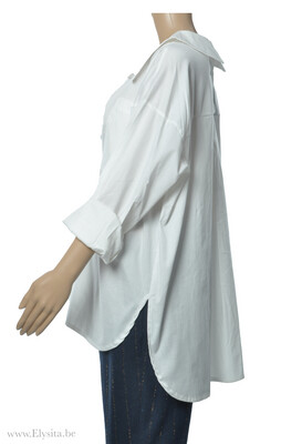 Oversized Hemd met rugdetail / Wit