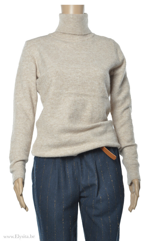 Wollen Broek Gestreept met Riem / Blauw