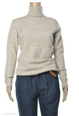 Wollen Broek Gestreept met Riem / Blauw