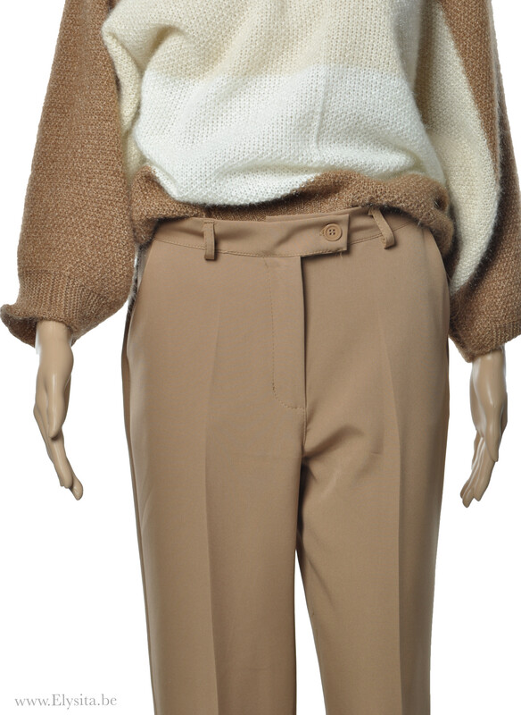 Geklede Wide Leg Broek / Beige