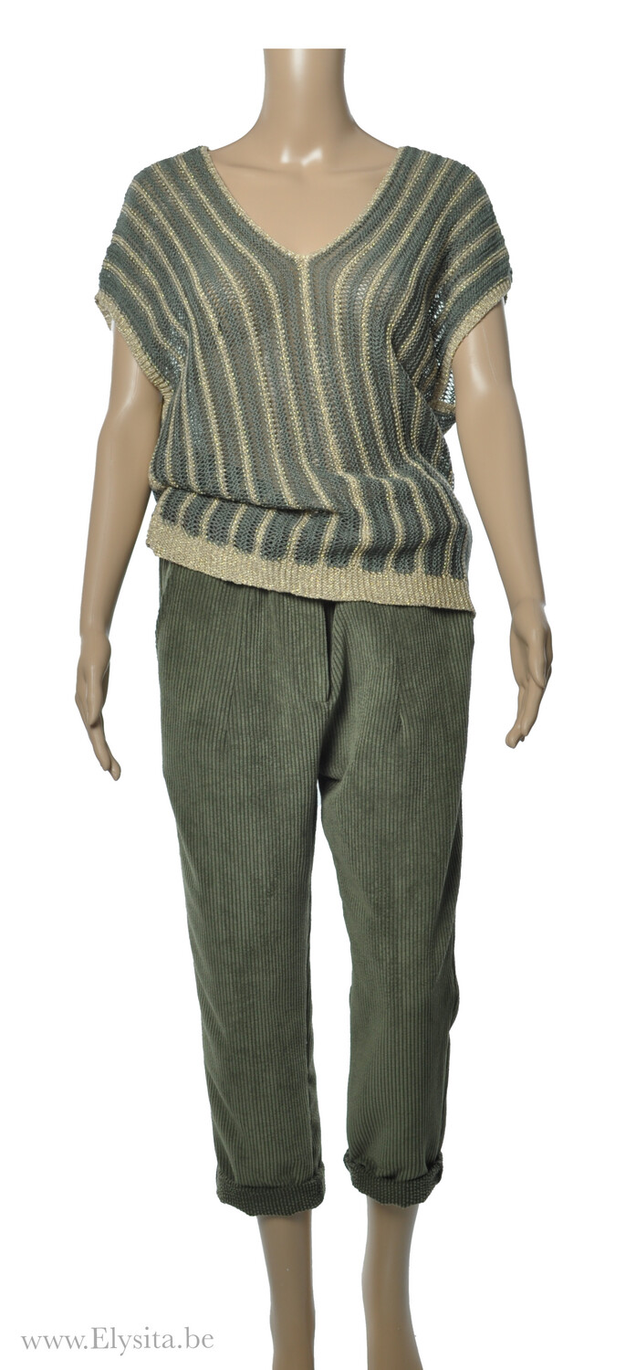 Ribfluweel Broek met Riem