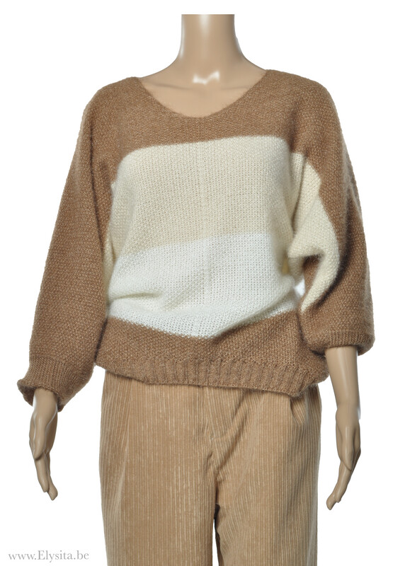 Gestreepte V-hals Trui