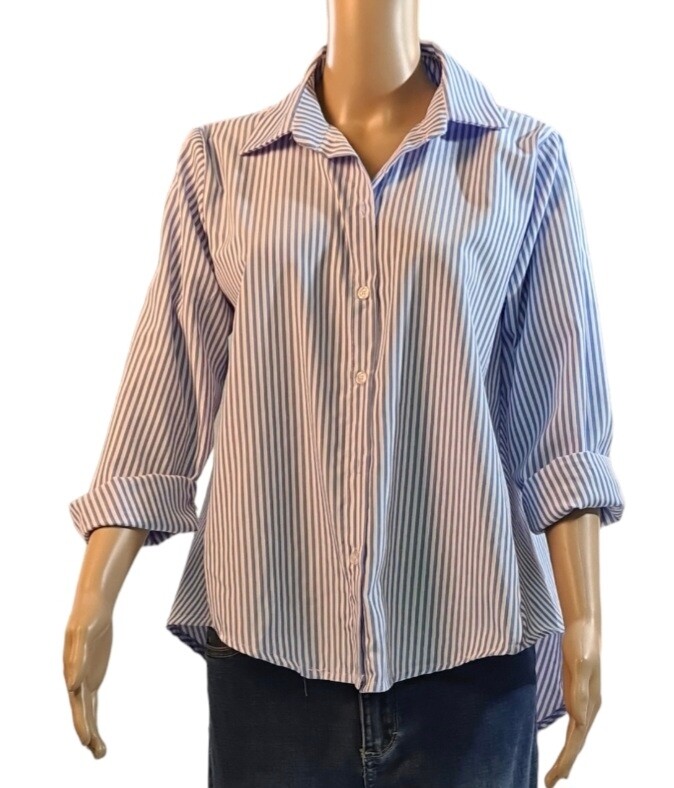 Gestreepte hemd blauw