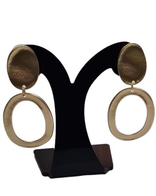 Goudkleurig ovaal oorbel