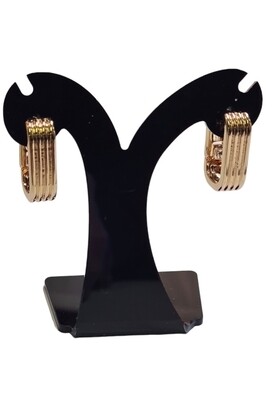 Gouden oorbel rechthoekig