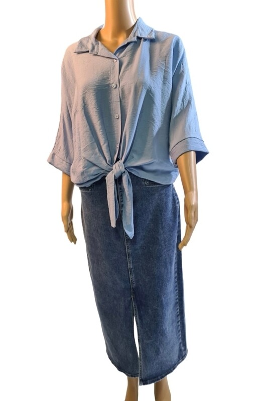 Zachte blouse / Blauw