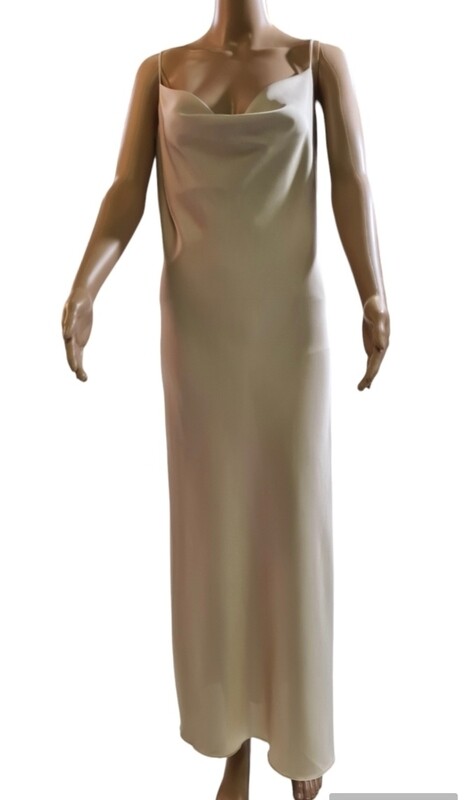 Satijn lange jurk - Beige