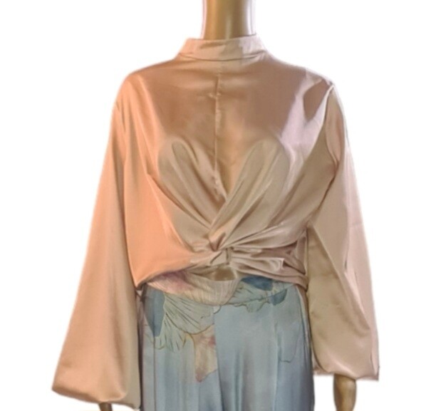 Design satijnen blouse - Oudroze