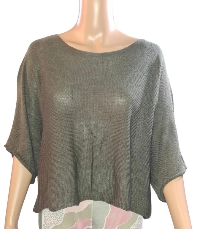 Trui 3/4 mouwen - Legergroen