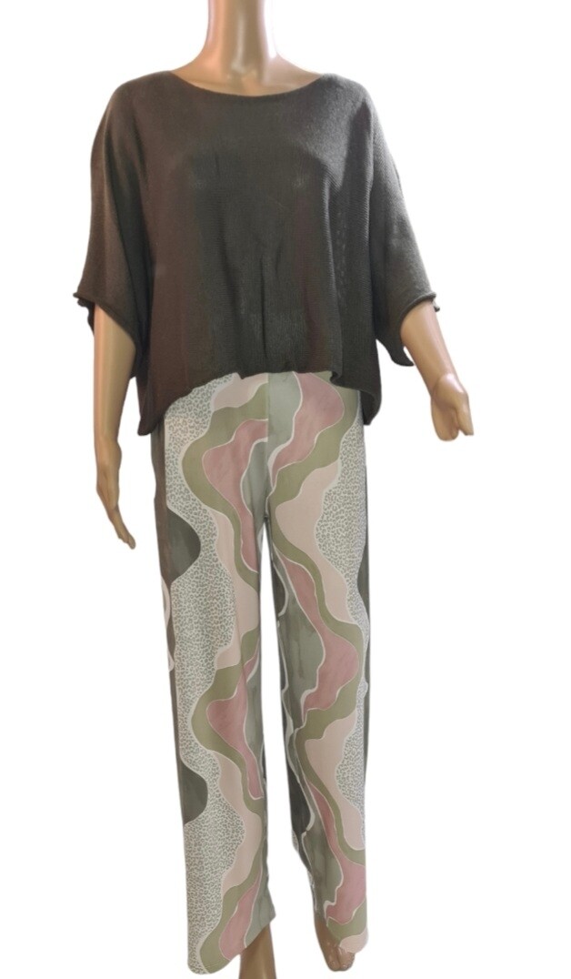 Losse Broek - Beige/Groen