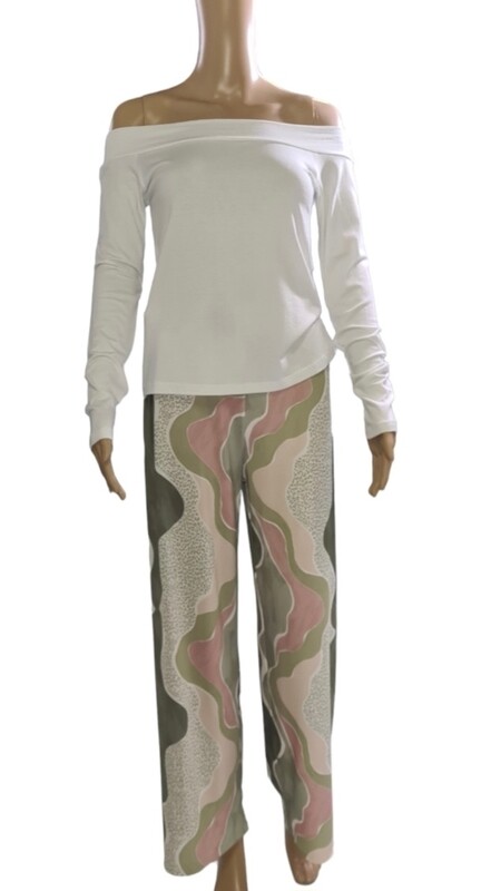 Off-shoulder T-shirt / Wit