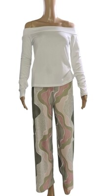 Off-shoulder T-shirt / Wit