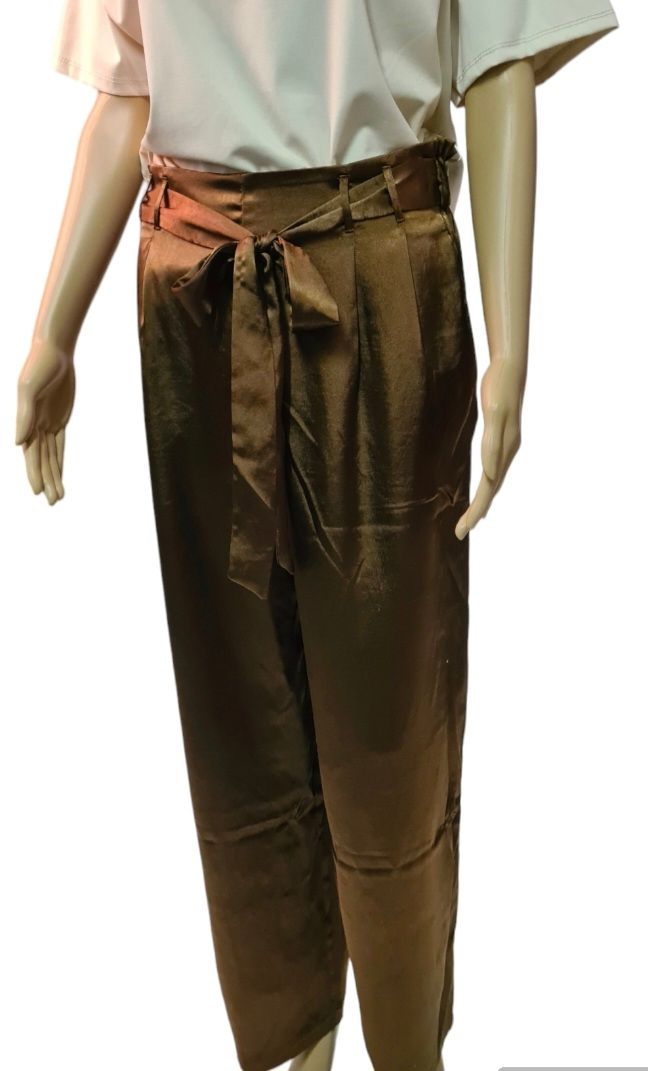 Satijnen losse broek - Bruin