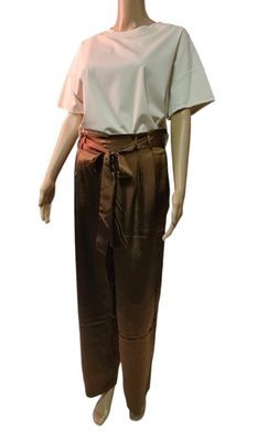 Satijnen losse broek - Bruin