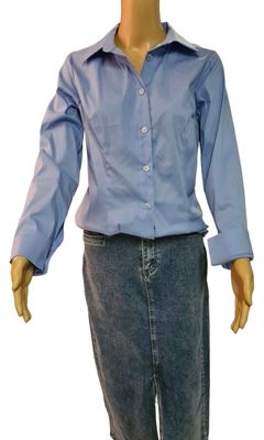 Effen Slim Fit Hemd - Blauw